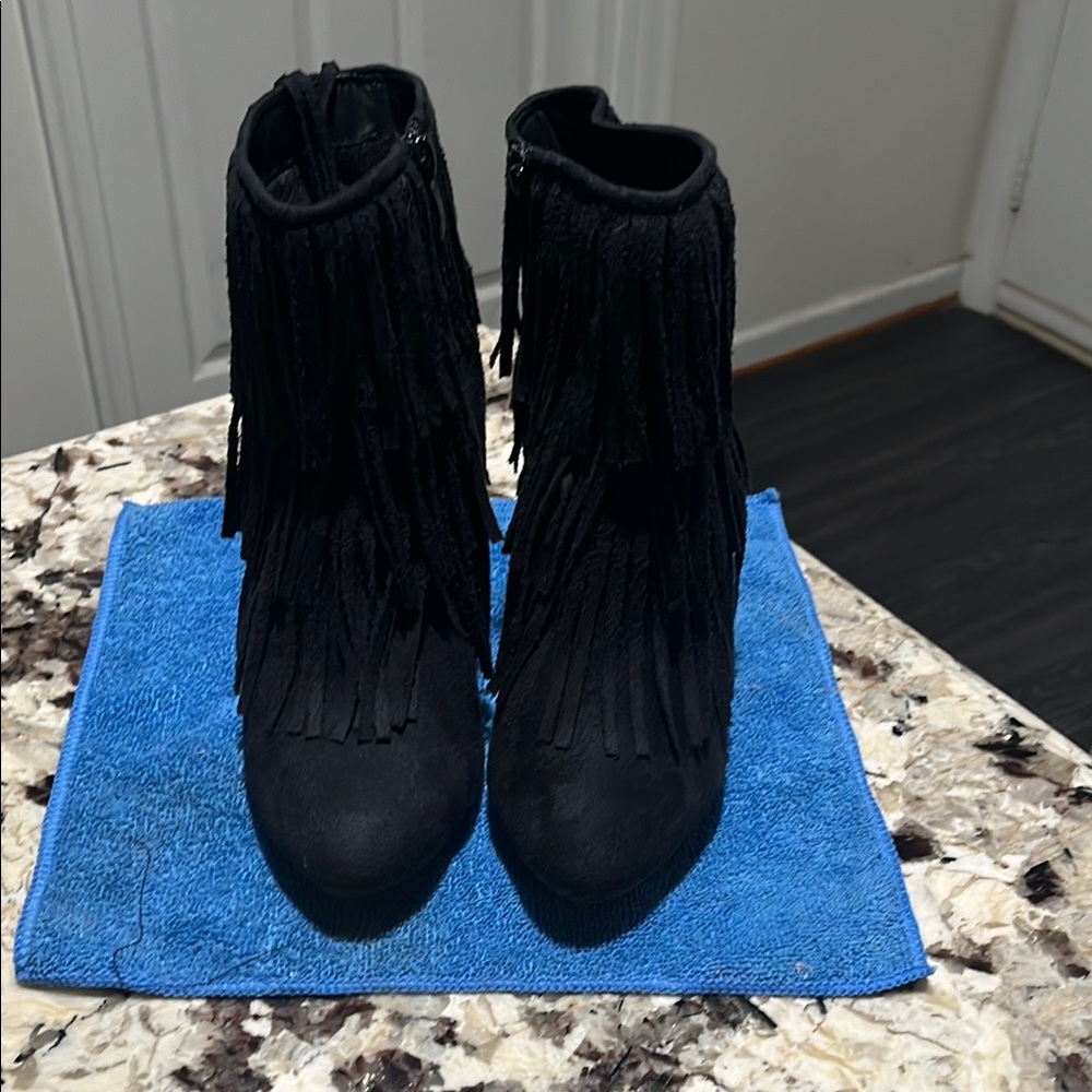 Black Suede Ankle Booties with Minimalist Design